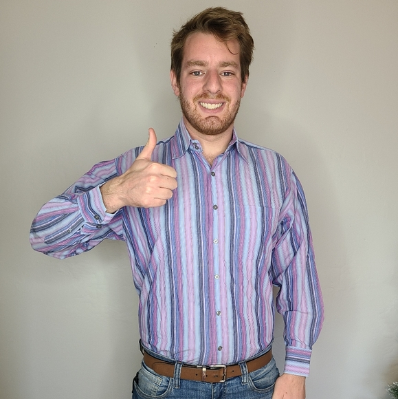 Van Heusen Multicolored 80's Looking Dress Shirt - Picture 1 of 6